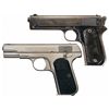 Image 1 : Two Colt Semi-Automatic Pistols -A) First Year Production Colt Model 1903 Pocket Hammer Pistol