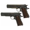 Image 1 : Collector's Lot of Two World War II 1911A1's -A) Excellent U.S. Remington-Rand Model 1911A1 Semi-Aut