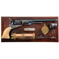 Profoundly Rare and Equally Magnificent Cased No. 5 Texas Paterson with 6 Silver Bands 9" Barrel, Lo