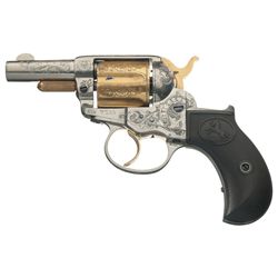 Magnificent Gustave Young Factory Exhibition, Engraved, Gold and Nickel-Plated Colt Sheriff's Model 