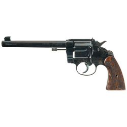 Documented Historic Colt New Service Target Double Action Revolver Gold Inlaid Inscribed to Influent