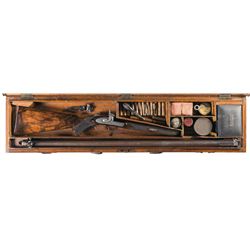 George Gibbs Rifle Box Cased Engraved George Gibbs Metford Patent Half-Stock Single Shot ...