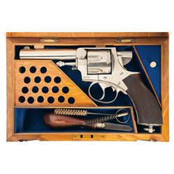 Exceptional Cased Webley Royal Irish Constabulary Double Action Revolver with Rare Silver & Fletcher