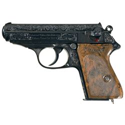 Engraved Walther PPK Semi-Automatic Pistol