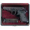 Image 1 : Attractive Engraved Commercial Walther PP Pistol in 22 LR with Walther Leather Bound Presentation Ca
