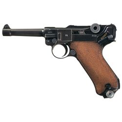 World War II "41" Dated "byf" Code Nazi Luger Rig with Two Magazines and Black Leather "41" Dated Ho