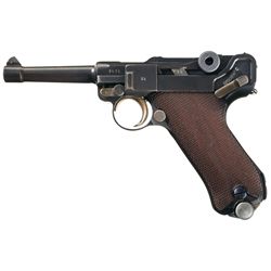 Very Desirable World War II 1936 Dated S/42 Code Mauser Luger Rig with One Matching Magazine and 193