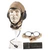 Image 1 : Siemens-Produced Luftwaffe Model LKp W101 Aircrew Flight Helmet with Goggles and Goggle Case