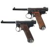 Image 1 : Collector's Lot of Two Japanese Military Type 14 Nambu Semi-Automatic Pistols with Holsters -A) 1943