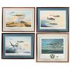 Image 1 : Four Framed and Signed World War II Aviation Prints, Including Signatures from George H.W. Bush and 