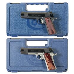 Collector's Lot of Two Colt Semi-Automatic Pistols with Cases -A) Colt Lightweight Government Model 
