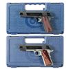 Image 1 : Collector's Lot of Two Colt Semi-Automatic Pistols with Cases -A) Colt Lightweight Government Model 