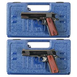 Collector's Lot of Two Colt Semi-Automatic Pistols with Cases -A) Colt Government Model Series 80 Se