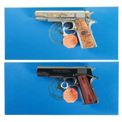 Collector's Lot of Two Colt 1911 Semi-Automatic Pistols with Colt Custom Shop Boxes -A) Colt Talo Em