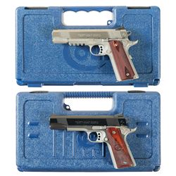 Collector's Lot of Two Colt Semi-Automatic Pistols with Cases -A) Colt Government Model Rail Gun Sem