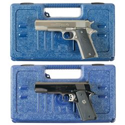 Collector's Lot of Two Colt Semi-Automatic Pistols with Cases -A) Colt Government Model Series 80 Se