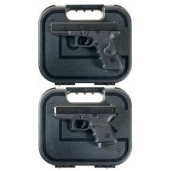 Two Glock Semi-automatic Pistols with Cases -A) Glock 17 with Crimsen Trace Laser Semi-Automatic Pis