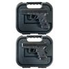 Image 1 : Two Glock Semi-automatic Pistols with Cases -A) Glock 17 with Crimsen Trace Laser Semi-Automatic Pis