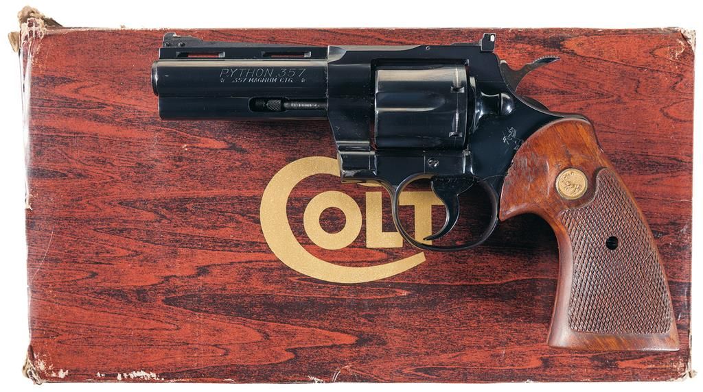 Early Colt Python Double Action Revolver with Box