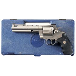 Stainless Colt Anaconda Double Action Revolver with Case