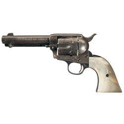 First Generation Colt Single Action Army Frontier Six Shooter Revolver with Pearl Grips