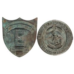 Two Rare U.S. Navy Brass Wall Plaques
