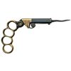 Image 1 : The Sure Defender Single Shot Underhammer Percussion Pistol with Integral Brass Knuckles and Trench 