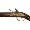 Image 2 : Highly Decorative Pair of Unmarked Engraved Gold Inlaid European Holster Flintlock Pistols with Reli