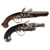 Image 1 : Two Unmarked Flintlock Pistols -A) Double Barreled Flintlock Pistol