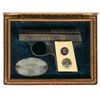 Image 1 : Cased Dr. Otto Hellmuth Inscribed Engraved Walther Model 9 Nazi Pistol with Silver SA Emblem Inlay