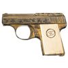 Image 1 : Scarce Factory Engraved and Gold Plated Walther Model 9 Semi-Automatic Pocket Pistol with Ivory Grip
