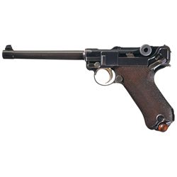 Desirable DWM/Mauser "American Eagle" Commercial Long Barrel Luger with "Safe and Loaded" Markings a