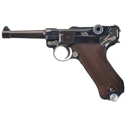 1937 Dated Mauser Commercial Contract Banner Luger Pistol Serial Number 4000v