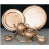 Image 1 : Silver Platter Set with Reichs Chancellery Style Markings, a Silver Plated Tea Set, Reichs Luftschut