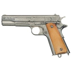 Rare One of a Kind Colt Factory Engraved Military/Commercial Government Model 1911 Pistol with Ivory