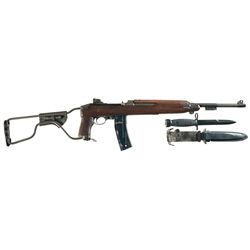 World War II U.S. Inland M1A1 Semi-Automatic Paratrooper Carbine with Bayonet