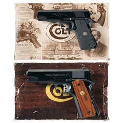 Collector's Lot of Two Colt Commander Semi-Automatic Pistols with Boxes -A) Colt MK IV Series 80 Lig