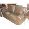 Image 2 : 2PC BROWN LEATHER SOFA AND LOVESEAT SET