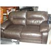 Image 2 : 2PC DARK BROWN LEATHER SOFA AND LOVESEAT SET