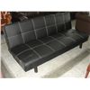 Image 1 : CONTEMPORARY BLACK LEATHER CONVERTABLE SOFA BED