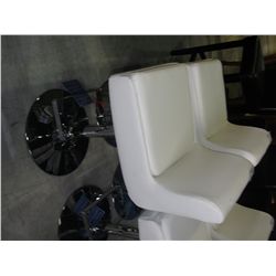 WHITE AND CHROME  GAS LIFT BAR STOOL