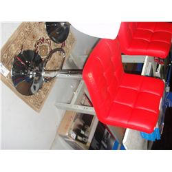 RED AND CHROME GAS LIFT BAR STOOL