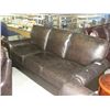 Image 2 : 2PC BROWN LEATHER SOFA AND LOVESEAT SET