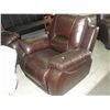 Image 2 : 2PC BROWN LEATHER RECLINING LOVESEAT AND CHAIR SET