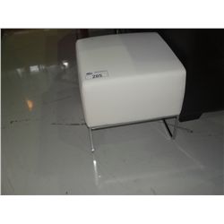 WHITE AND CHROME LIVING ROOM OTTOMAN/ FOOTSTOOL