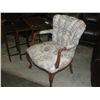 Image 1 : VINTAGE FLORAL PATTERN UPHOLSTERED FAN BACK PARLOUR CHAIR
