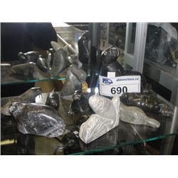 GROUP OF 9 INUIT SOAPSTONE CARVINGS