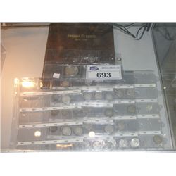 COLLECTION OF VINTAGE SILVER COINS; CONSISTS OF 41 QUARTERS, 1 US 1921 SILVER DOLLAR, 1 US QUARTER