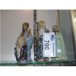 GROUP OF 4 ORIENTAL CLAY FIGURINES