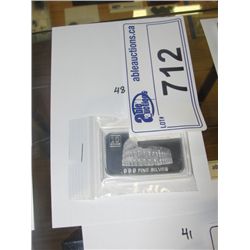 SOLID .999 SILVER ``COLOSSEUM`` ART BAR - TAX EXEMPT